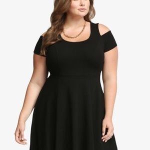 Cold Shoulder A Line Dress